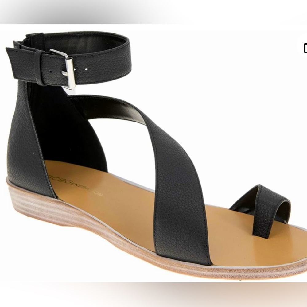 The BCBGeneration Minka with asymmetrical strap toe ring sandal.